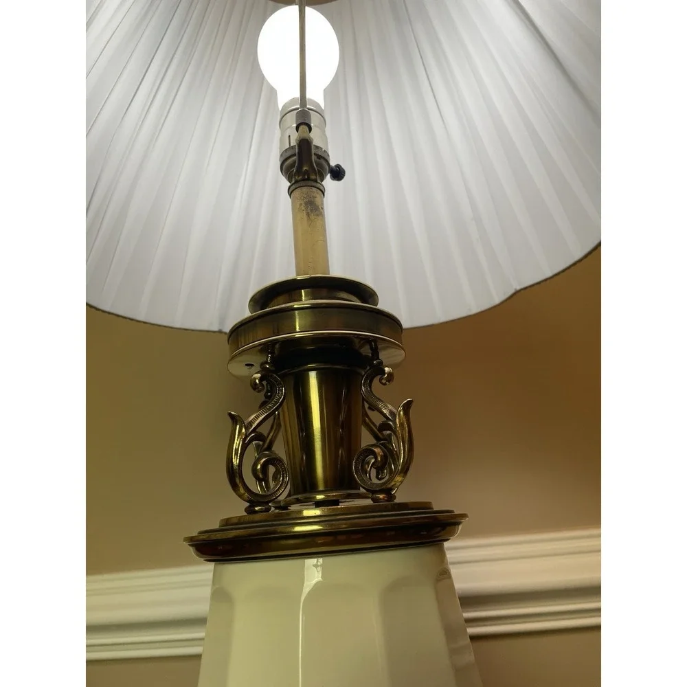 Vintage Brass And Ceramic Lamp 31